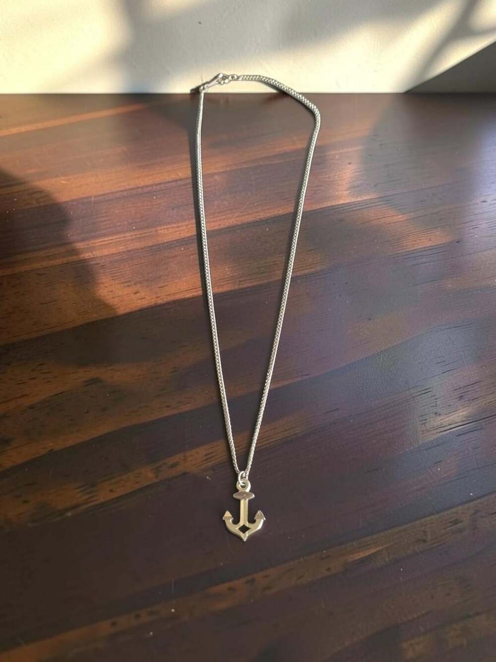Vintage Gold Tone Avon Nautical Anchor Pendant Chain Necklace